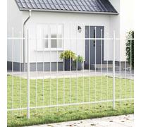 vidaXL Garden Fence 2 pcs White 170 x 165 cm Powder-Coated Steel