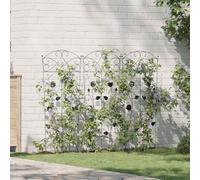 vidaXL Garden Fence 3 pcs Black 110.5 x 42.5 cm Steel