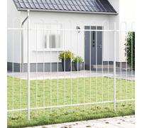 vidaXL Garden Fence 3 pcs White 5.1 x 0.8 m Powder-coated Steel