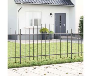 vidaXL Garden Fence 4 pcs Grey 170 x 140 cm Powder-Coated Steel