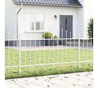 vidaXL Garden Fence 4 pcs White 170 x 140 cm Powder-Coated Steel