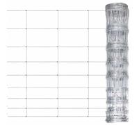 vidaXL Garden Fence 50x1.2 m Silver Galvanised Steel Wire Roll Mesh Fence