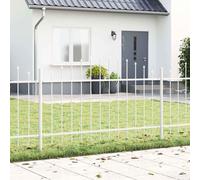 Garden Fence Powder-Coated Steel Barrier Outdoor Protection Enclosure vidaXL