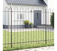 vidaXL Garden Fence 8 pcs Grey 13.6 x 1.5 m Powder-coated Steel