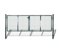 vidaXL Garden Fence Gate 289x100cm/306x150cm Steel Green Patio Wall Grill Door