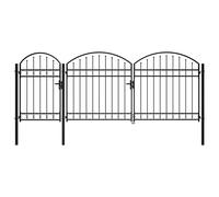 vidaXL Garden Fence Gate with Arched Top 400 x 175 cm Steel
