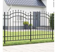 Garden Fence Grey 165x240 cm Powder-Coated Steel Outdoor Barrier Modern Design