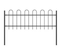 vidaxl Garden Fence - Grey Steel Outdoor Weather-Resistant Barrier 170x60 cm - Modern Design, Rust-Proof, Durable