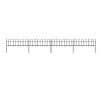 vidaXL Garden Fence Hoop 6.8x0.6m Outdoor Panel Barrier Border Decorative Landscape Privacy Edges Black Steel Rust-Resistant Metal