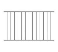 vidaXL Garden Fence Panel Powder-Coated Steel, Black - Durable Weather Resistant, Easy to Mount, Minimal Design, 1.7x1.25m
