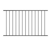 vidaXL Garden Fence Panel Powder-Coated Steel, Black - Durable Weather Resistant, Easy to Mount, Minimal Design, 1.7x1.25m