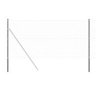 vidaXL Garden Fence Posts Grey 130 cm - Powder Coated Steel with Robust, UV-Resistant Surface. Easy Installation in a Pack of 12, Perfect for Your Garden or Yard. Durable Construction with