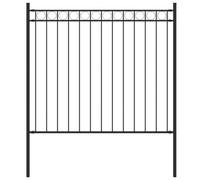 Vidaxl Garden Fence Steel 1.7X0.8 M Black