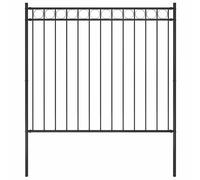 vidaXL Garden Fence Steel 1.7x1.5 m Black