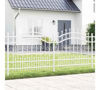vidaXL Garden Fence White 140 cm Powder-coated steel