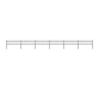 Vidaxl Garden Fence With Hoop Top Steel 10.2X0.6 M Black