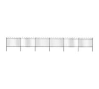 Vidaxl Garden Fence With Hoop Top Steel 10.2X1.2 M Black