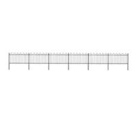 vidaXL Garden Fence with Hoop Top Steel 1005x100 cm Black