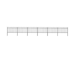 vidaXL Garden Fence with Hoop Top Steel 1005x100 cm Black