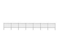 Vidaxl Garden Fence With Hoop Top Steel 11.9X1.2 M Black