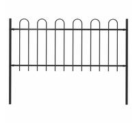 Garden Fence Hoop Top Steel Outdoor Panels Barrier Border Multi Sizes vidaXL