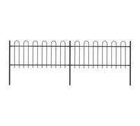 Vidaxl Garden Fence With Hoop Top Steel 3.4X0.8 M Black