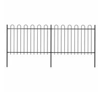 Vidaxl Garden Fence With Hoop Top Steel 3.4X1.2 M Black