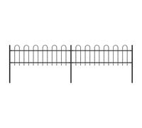Vidaxl Garden Fence With Hoop Top Steel 3.4X0.6 M Black