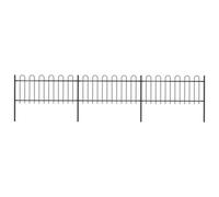 Vidaxl Garden Fence With Hoop Top Steel 5.1X0.8 M Black