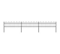 Vidaxl Garden Fence With Hoop Top Steel 5.1X0.6 M Black