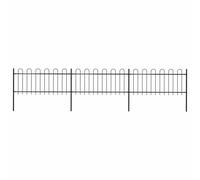 vidaXL Garden Fence with Hoop Top Steel 537x80 cm Black