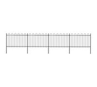 Vidaxl Garden Fence With Hoop Top Steel 6.8X1.2 M Black