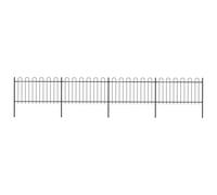 vidaXL Garden Fence with Hoop Top Steel 6.8x1 m Black