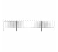 vidaXL Garden Fence with Hoop Top Steel 714.5x100 cm Black