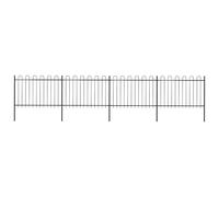 Vidaxl Garden Fence With Hoop Top Steel 6.8X1.2 M Black