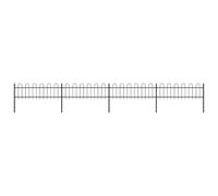 Vidaxl Garden Fence With Hoop Top Steel 6.8X0.6 M Black