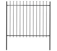 vidaXL Garden Fence Spear Top Steel 1.7x1.5m Outdoor Panels Barrier Border