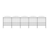 Vidaxl Garden Fence With Spear Top Steel (1.75-2)X8.5 M Black