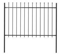 Vidaxl Garden Fence With Spear Top Steel 1.7X1.2 M Black