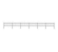 Vidaxl Garden Fence With Spear Top Steel 10.2X0.8 M Black