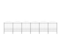 vidaXL Garden Fence with Spear Top Steel 1070x200 cm Black
