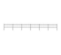 Vidaxl Garden Fence With Spear Top Steel 10.2X0.8 M Black
