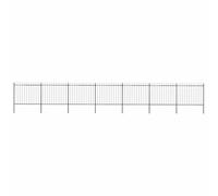 vidaXL Garden Fence with Spear Top Steel 1248x150 cm Black