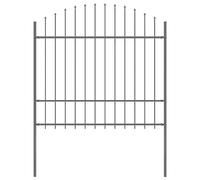 vidaXL Garden Fence with Spear Top Steel 170x175 cm Black