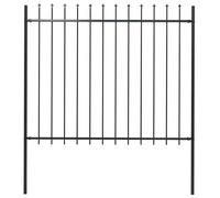 vidaXL Garden Fence Spear Top Steel 1.7x1.5m Outdoor Panels Barrier Border