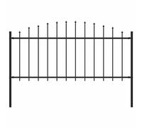 vidaXL Garden Fence With Spear Top Steel, Black