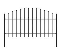 vidaXL Garden Fence with Spear Top Steel