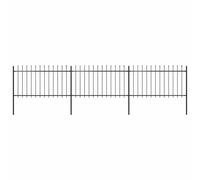 vidaXL Garden Fence with Spear Top Steel 537x100 cm Black