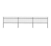 Vidaxl Garden Fence With Spear Top Steel 5.1X0.8 M Black