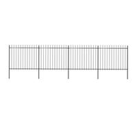 Vidaxl Garden Fence With Spear Top Steel 6.8X1.5 M Black